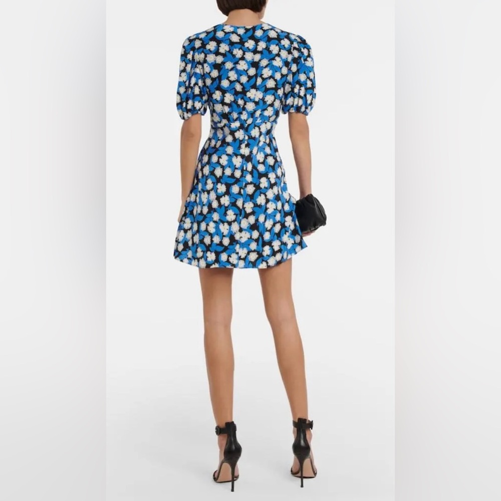 🆕🔖 Staud ✨ Mini Milla Dress ✨White Acid Floral Print ✨ Size 14 ✨ NWT!! - Picture 4 of 14